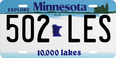 MN license plate 502LES