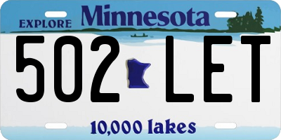 MN license plate 502LET