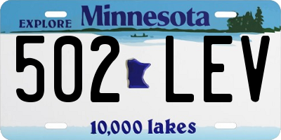 MN license plate 502LEV