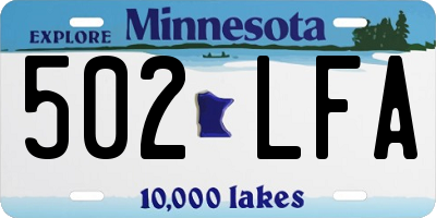 MN license plate 502LFA