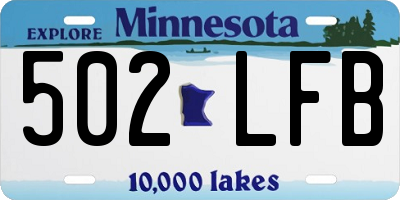 MN license plate 502LFB