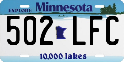 MN license plate 502LFC