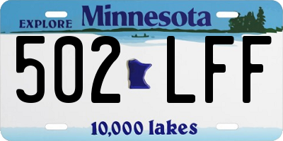 MN license plate 502LFF