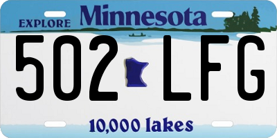 MN license plate 502LFG