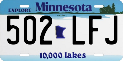MN license plate 502LFJ