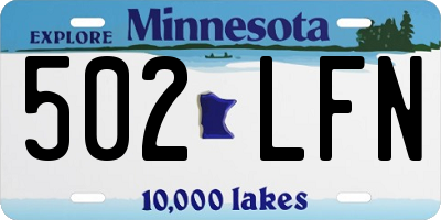 MN license plate 502LFN