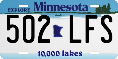 MN license plate 502LFS