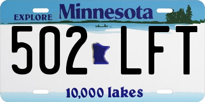 MN license plate 502LFT