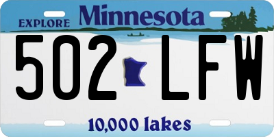MN license plate 502LFW