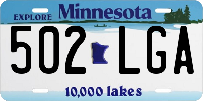 MN license plate 502LGA