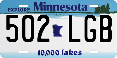 MN license plate 502LGB