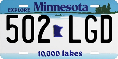 MN license plate 502LGD