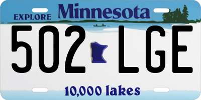 MN license plate 502LGE