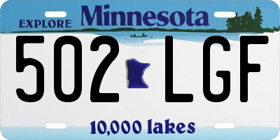 MN license plate 502LGF