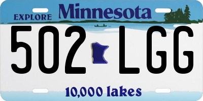 MN license plate 502LGG