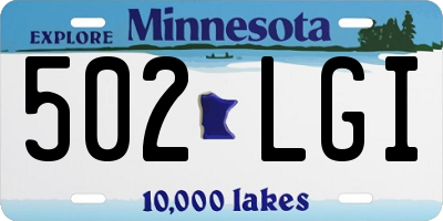 MN license plate 502LGI