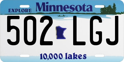MN license plate 502LGJ