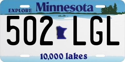 MN license plate 502LGL