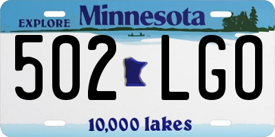 MN license plate 502LGO