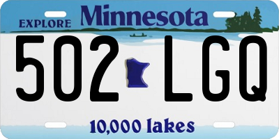 MN license plate 502LGQ
