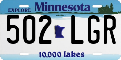 MN license plate 502LGR