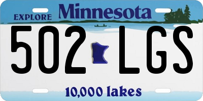 MN license plate 502LGS