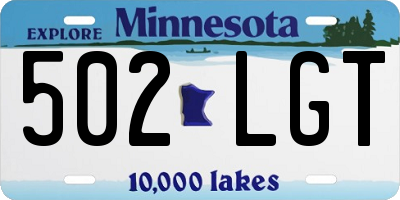 MN license plate 502LGT