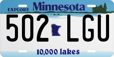 MN license plate 502LGU