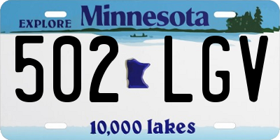 MN license plate 502LGV