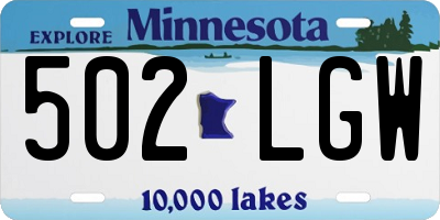MN license plate 502LGW