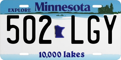 MN license plate 502LGY