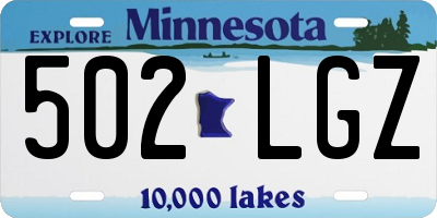 MN license plate 502LGZ