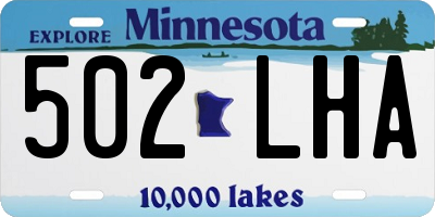 MN license plate 502LHA