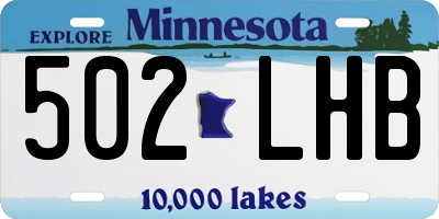 MN license plate 502LHB