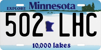 MN license plate 502LHC