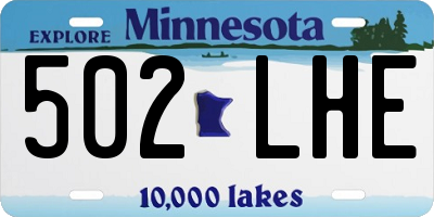 MN license plate 502LHE