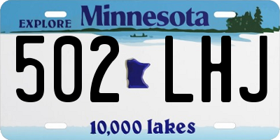 MN license plate 502LHJ