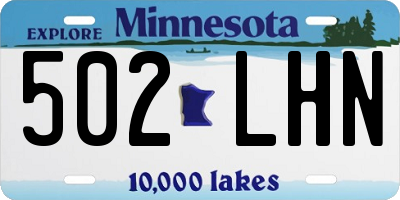 MN license plate 502LHN