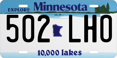 MN license plate 502LHO