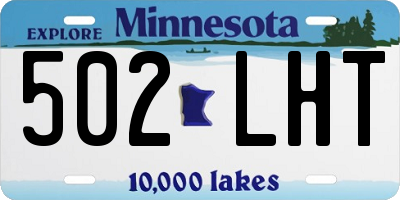 MN license plate 502LHT