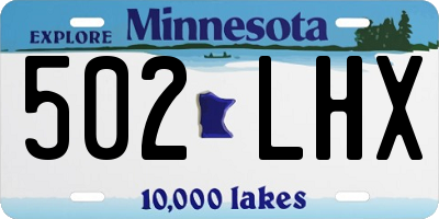 MN license plate 502LHX