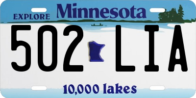 MN license plate 502LIA