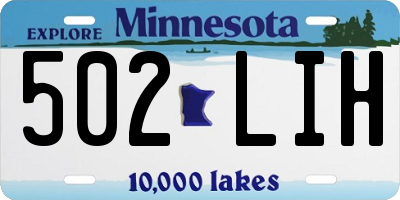 MN license plate 502LIH