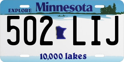 MN license plate 502LIJ