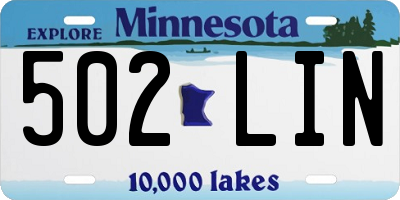 MN license plate 502LIN