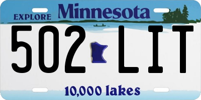MN license plate 502LIT