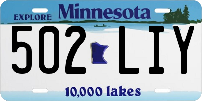 MN license plate 502LIY