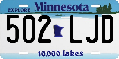 MN license plate 502LJD