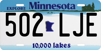 MN license plate 502LJE