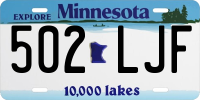 MN license plate 502LJF
